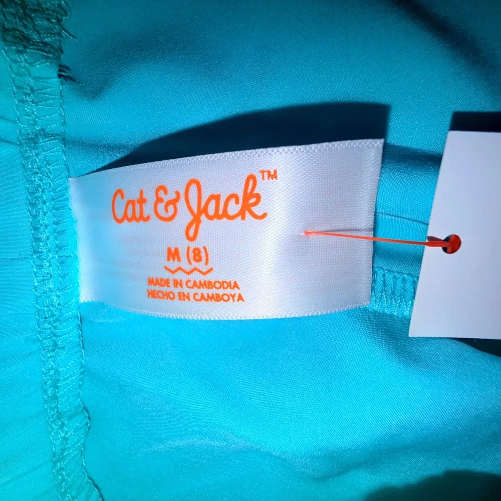 Cat & Jack Swimsuit Set Kids M8 Multi New Rainbow Striped 2pc Tankini Shorts